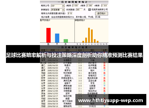 足球比赛赔率解析与投注策略深度剖析助你精准预测比赛结果